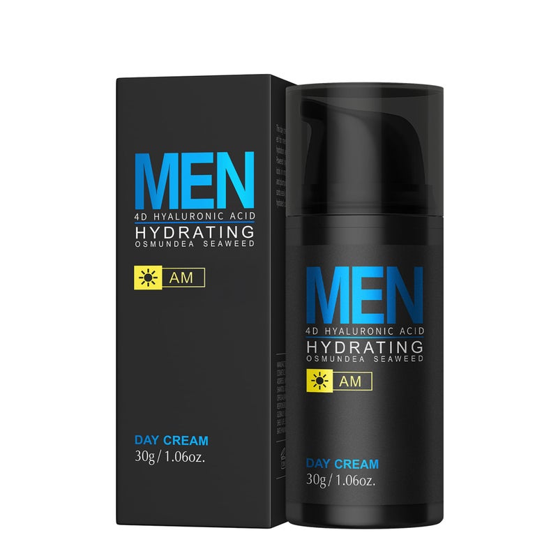 DLZZRS Men Hydrating Day Cream, Daily Moisturizer with 4D Hyaluronic Acid, Oil Control, Firm & Lift Hydrating Cream for Face & Body, Reduce Fine Lines, Strengthen Skin Barrier, 1.06 fl.oz. - Image 3